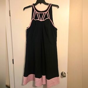 City Chic Black And Pink Colorblock Cutout Dress Plus Sz 24